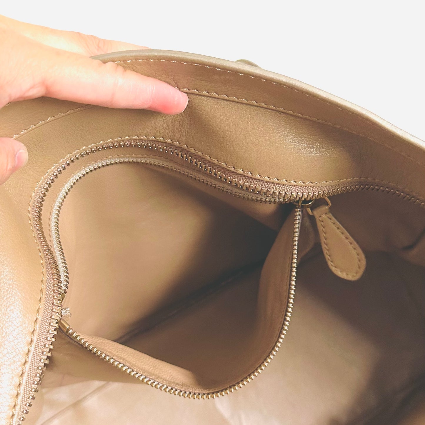 Celine Camel Beige Mini Luggage Top Handle Tote Bag
