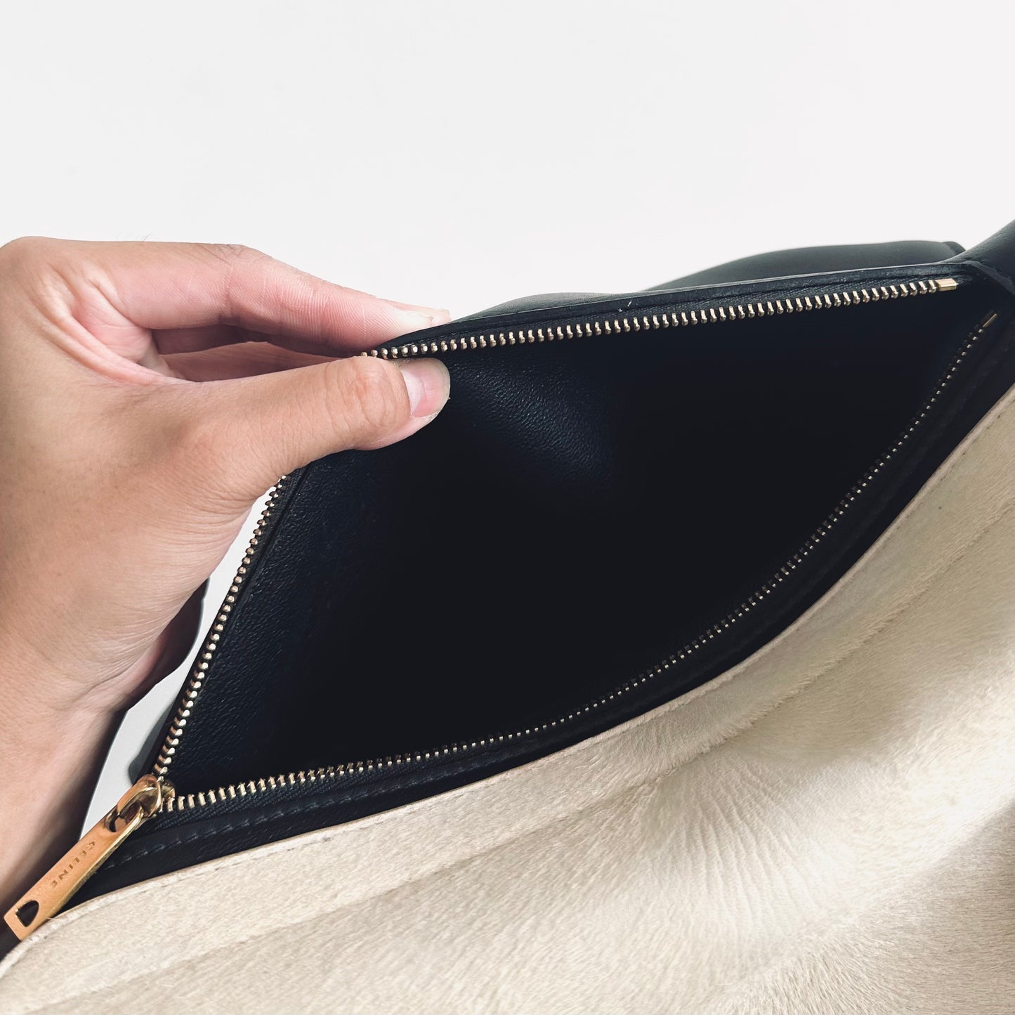 Celine Trapeze Phantom Medium Tricolour GHW Flap Top Handle Shoulder Sling Bag