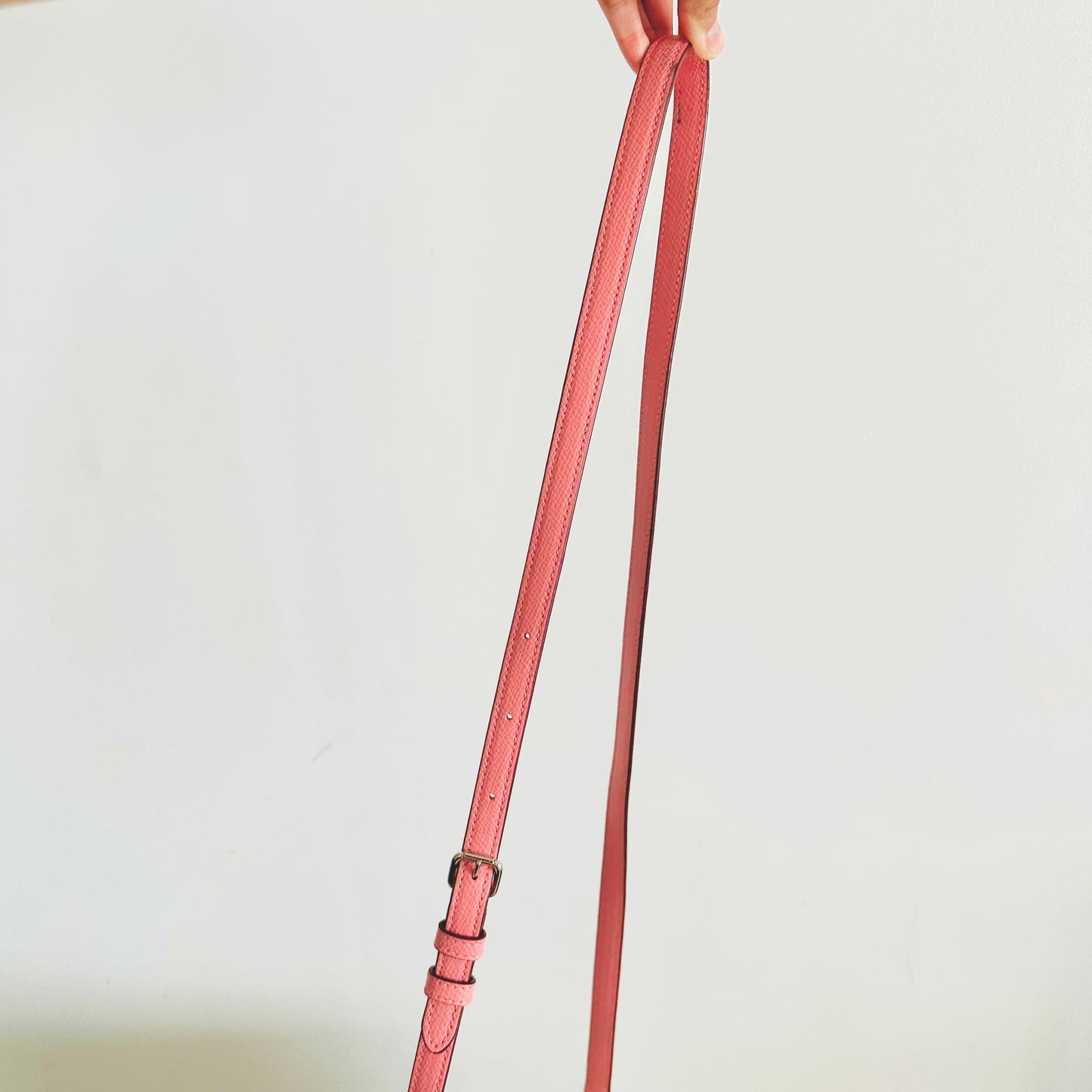 Coach Signature Monogram / Bubblegum Pink Leather North / South Shoulder Sling Bag