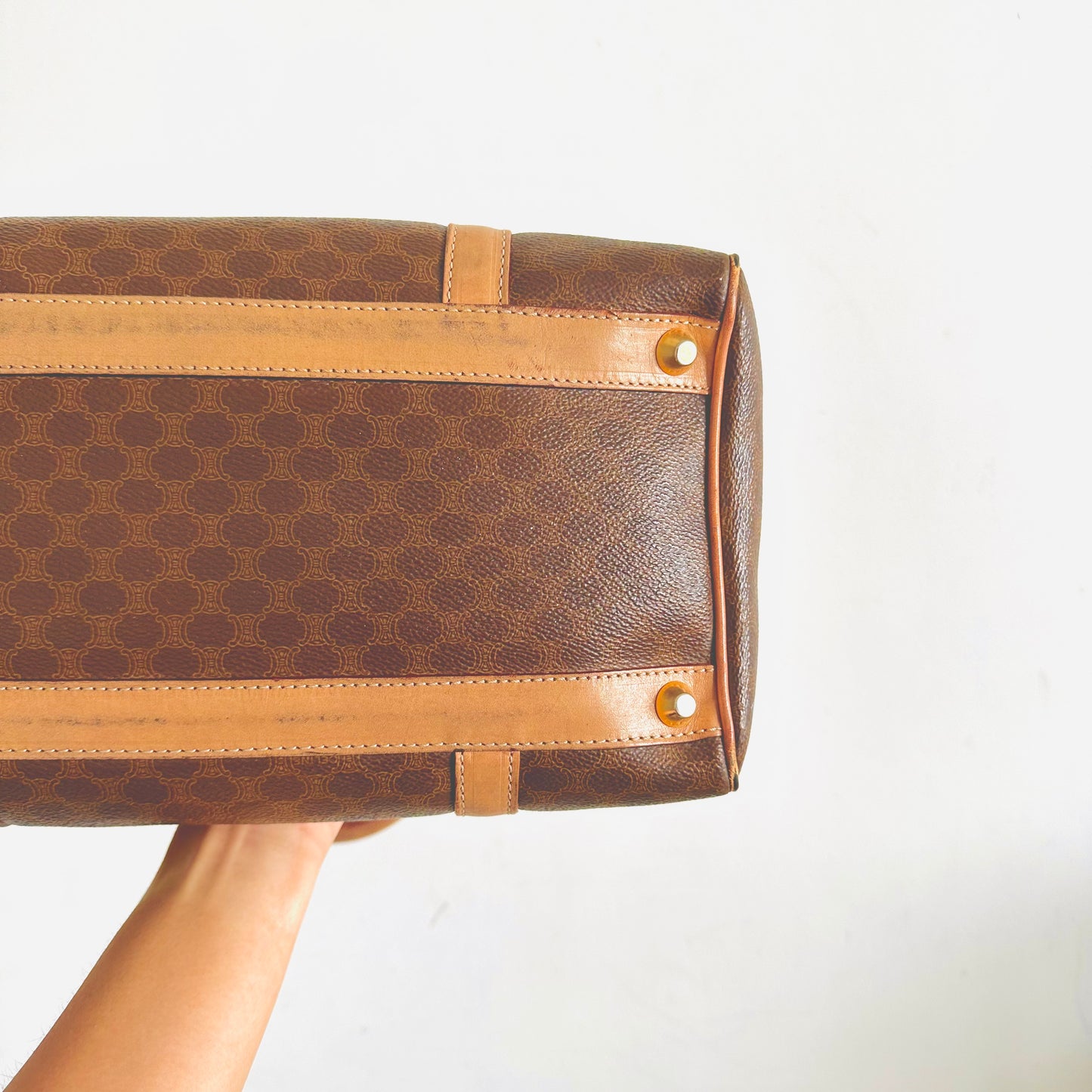 Celine Triomphe Macadam Monogram Logo Vintage Speedy 30 Boston Bag