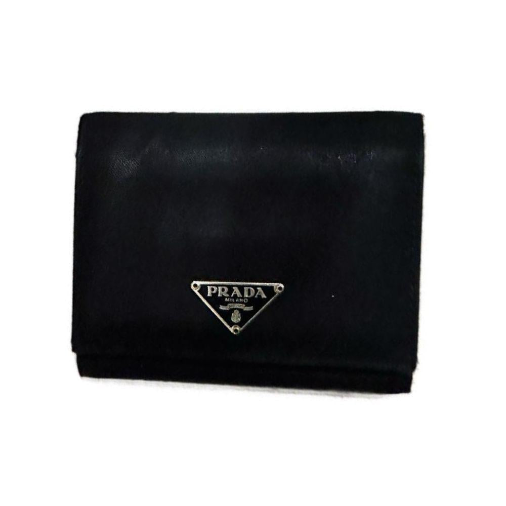 Prada Black Compact Flap Wallet