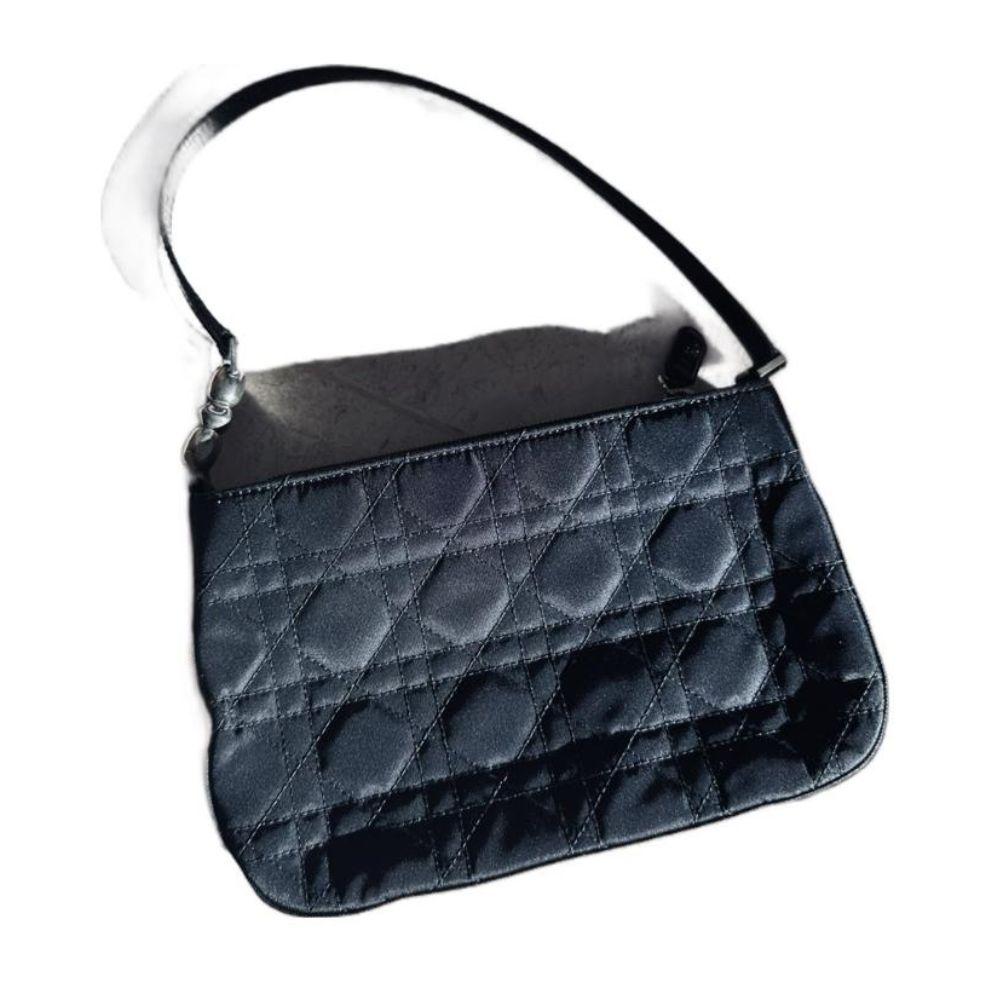 Dior Black Cannage Quilted Hobo Shoulder Bag