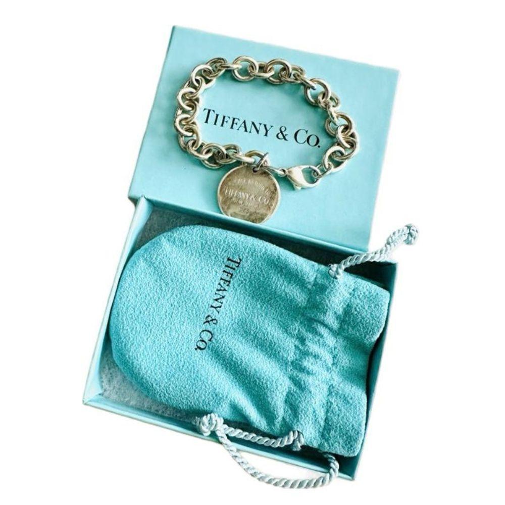 (Up to 17cm) Tiffany & Co Pendant Chunky Chain Bracelet