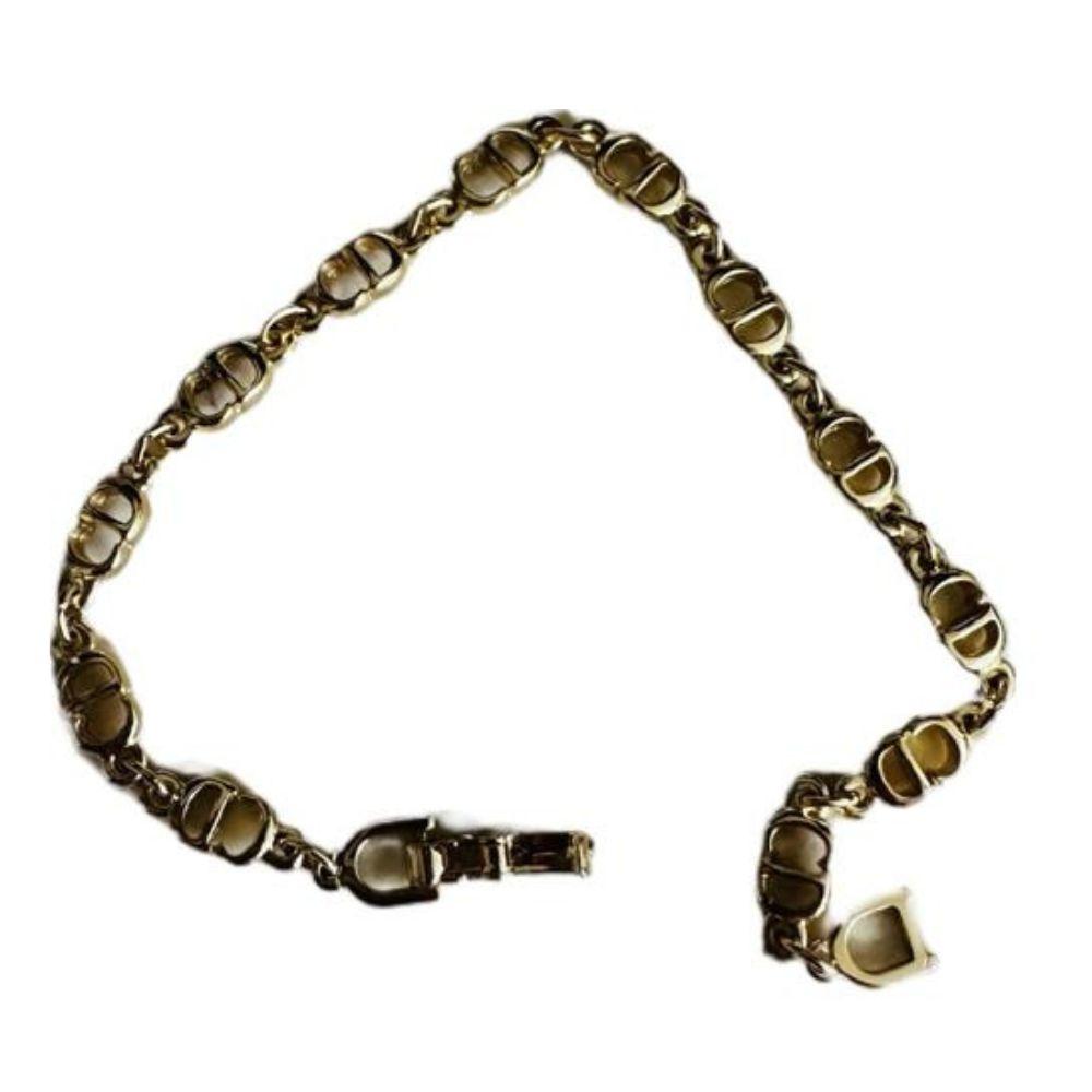 (Up to 17.5cm) Christian Dior Multiple CD Gold Logo Bracelet