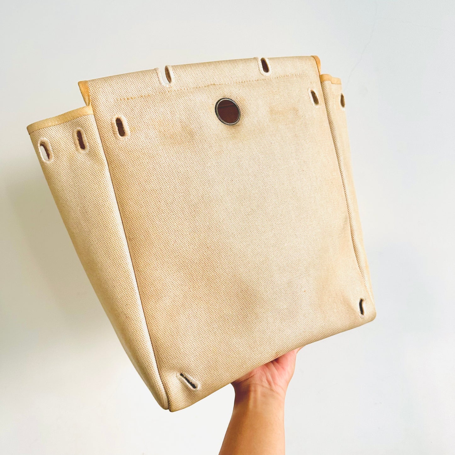 Hermes Beige / Tan Herbag 28 Sac A Dos 2-in-1 Interchangeable Canvas / Leather Top Handle Backpack Tote Bag