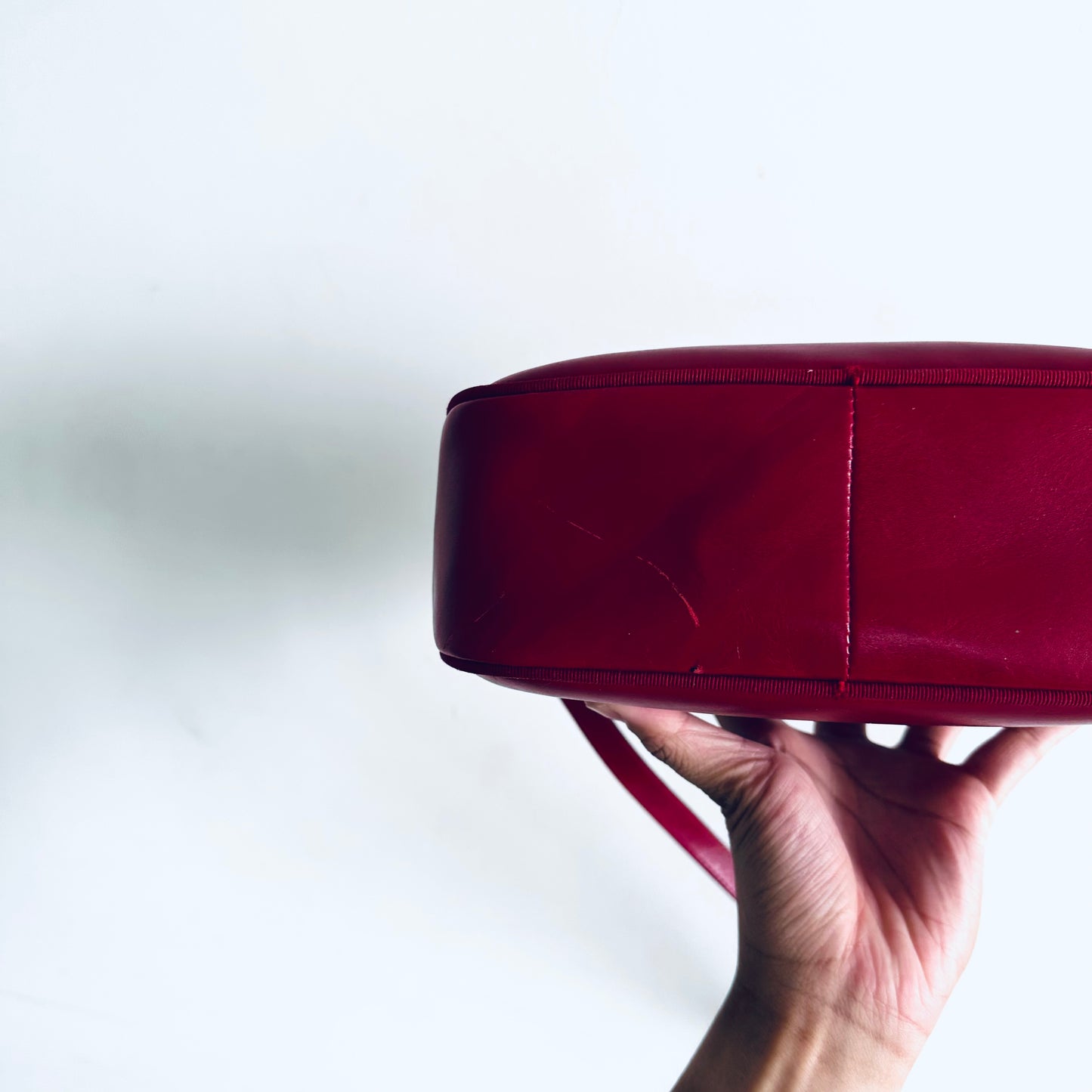 Salvatore Ferragamo Vara Bow Deep Red GHW Logo Smooth Leather Camera Shoulder Sling Bag