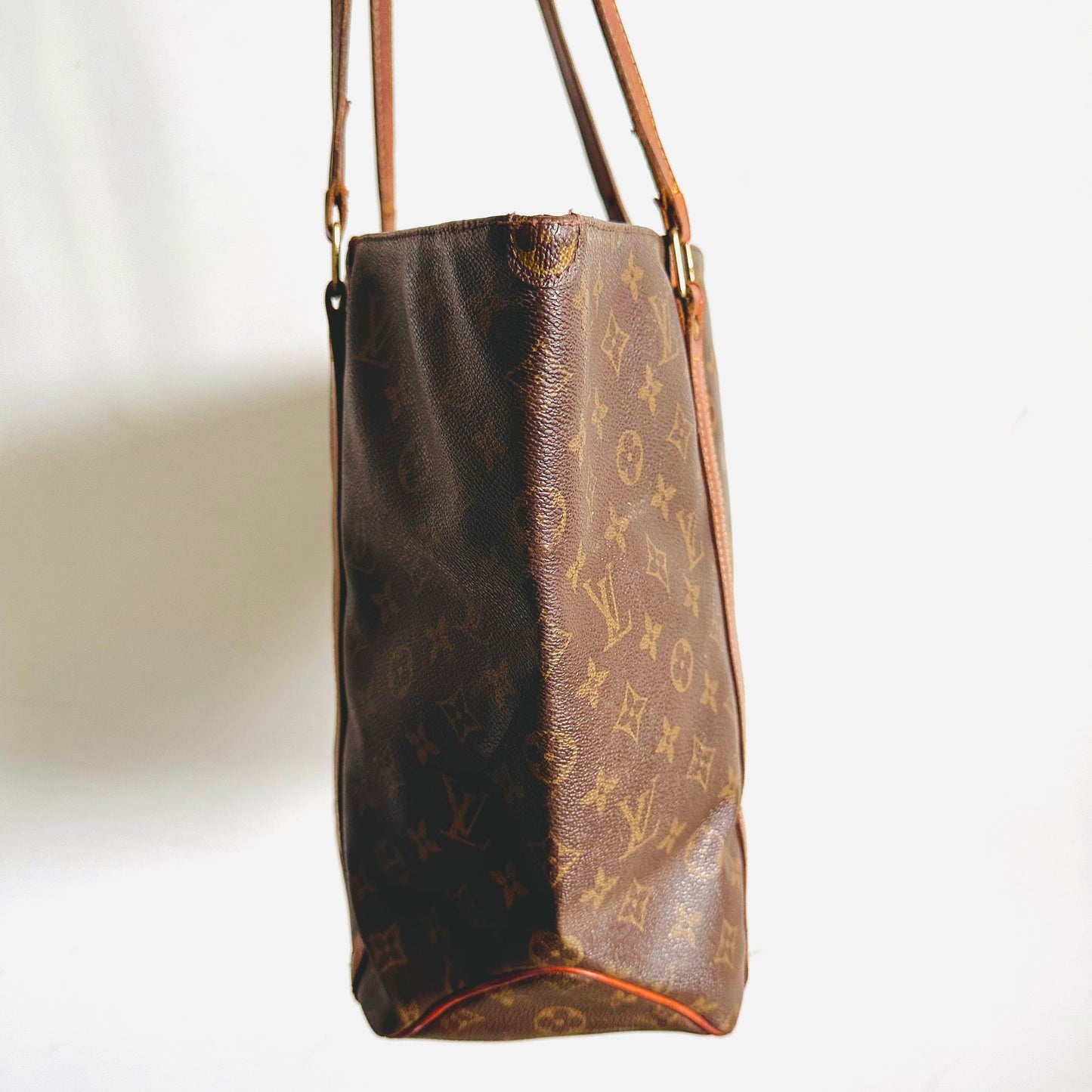 Louis Vuitton LV Sac Shopping Monogram Logo Vintage Shopper Shoulder Tote Bag