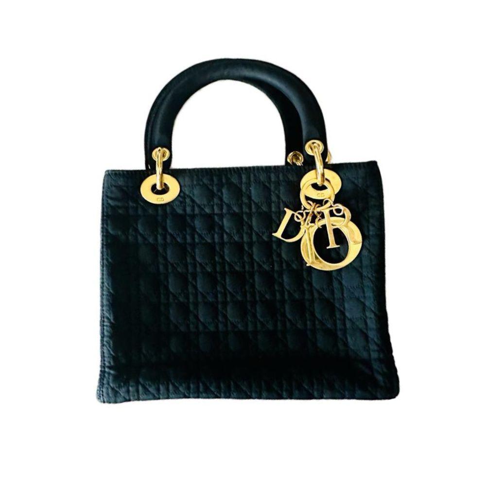 Lady Dior Medium Bag in Black Cannage Nylon