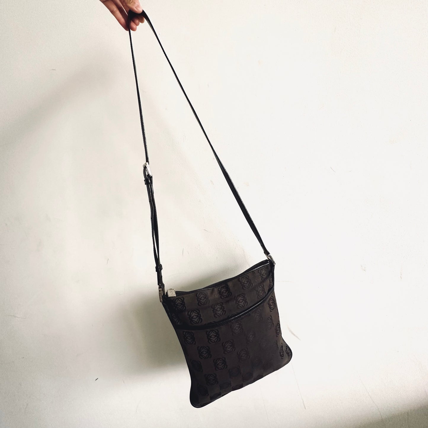 Loewe Black / Dark Brown Anagram Monogram Logo Shoulder Sling Bag