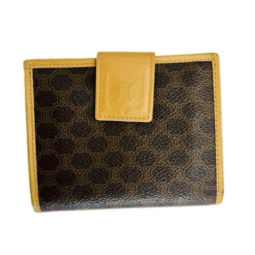 Celine Triomphe Monogram Flap Compact Wallet
