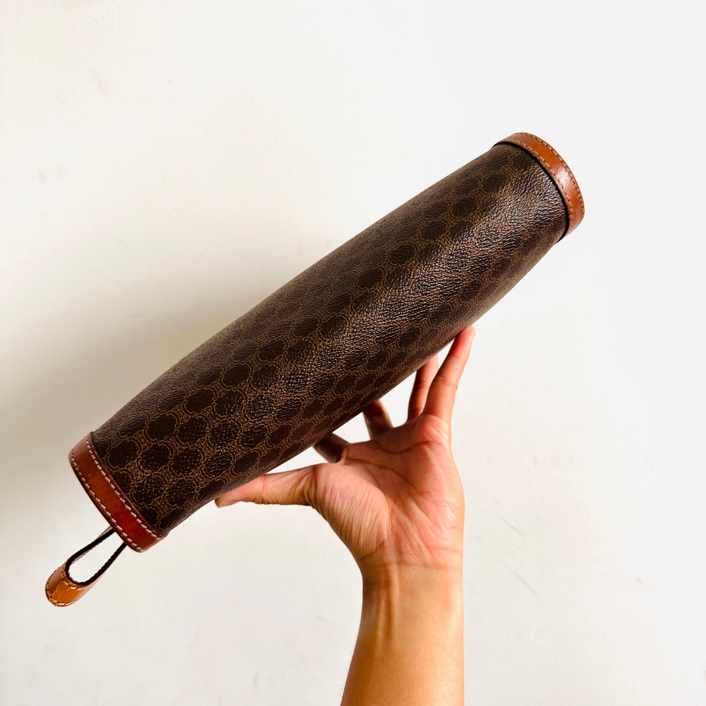 Celine Triomphe Macadam Monogram Logo GHW Vintage Clutch Pouch Case