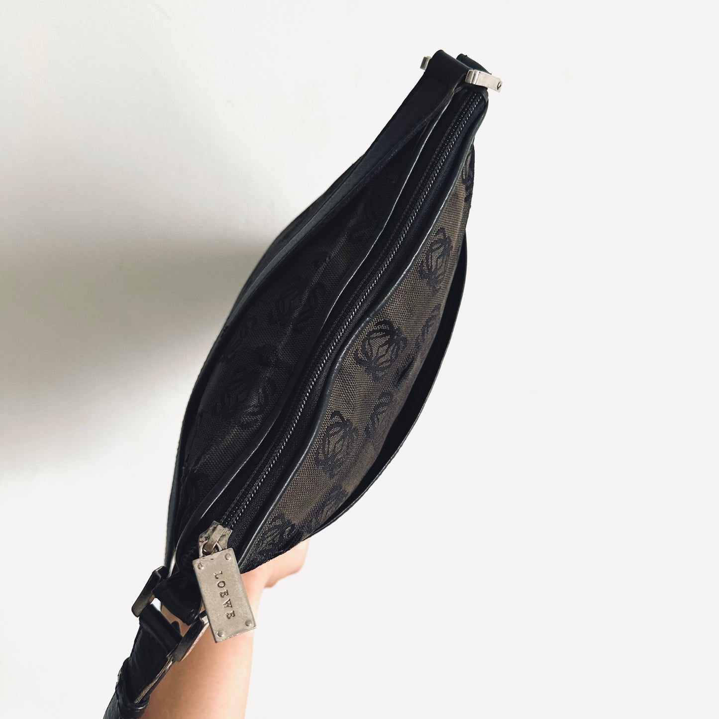Loewe Black / Dark Brown Anagram Monogram Logo Shoulder Sling Bag