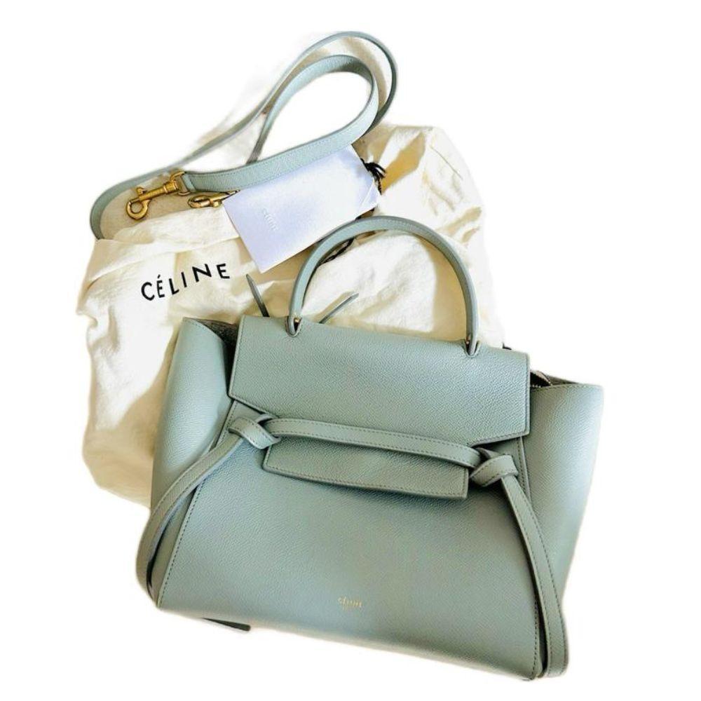 Celine Micro Blue Belt Top Handle 2-Way Sling Bag