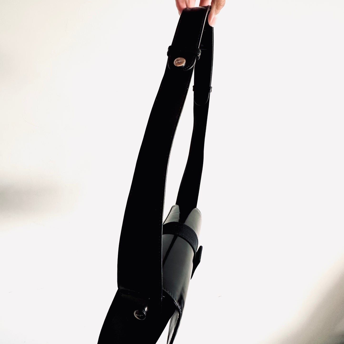 Salvatore Ferragamo Vara Black Bow Patent Leather Flap Hobo Shoulder Sling Bag