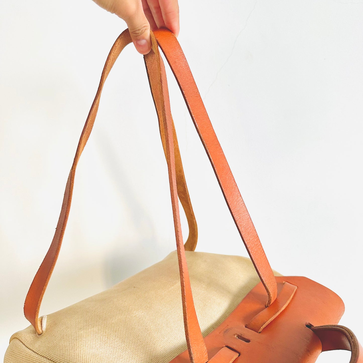 Hermes Beige / Tan Herbag 28 Sac A Dos 2-in-1 Interchangeable Canvas / Leather Top Handle Backpack Tote Bag