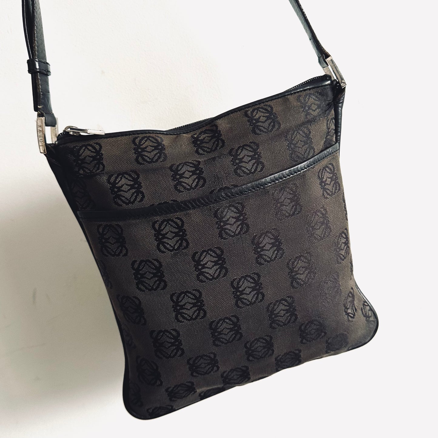 Loewe Black / Dark Brown Anagram Monogram Logo Shoulder Sling Bag