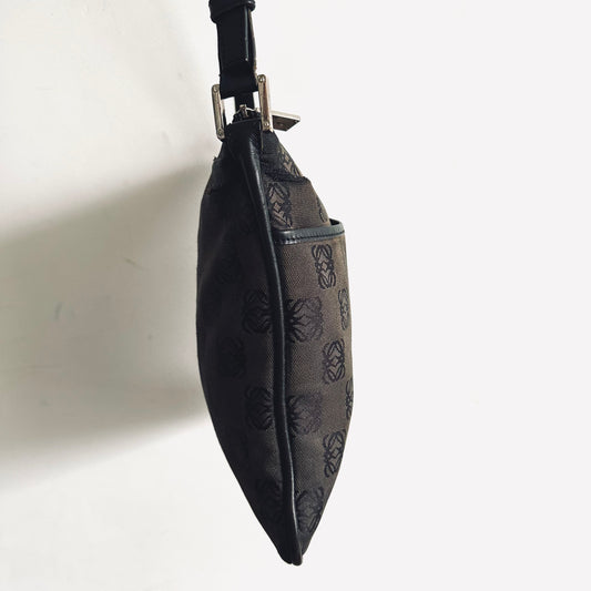 Loewe Black / Dark Brown Anagram Monogram Logo Shoulder Sling Bag