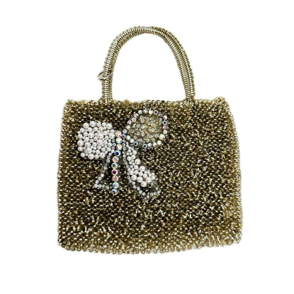 ANTEPRIMA Bow Pattern Tote Bag (Gold/Champagne)