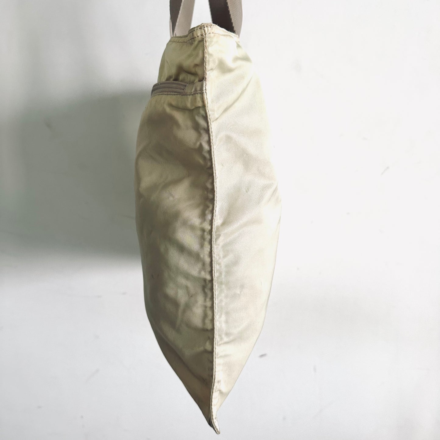 Prada Cream White Vela Classic Logo Wide Shopper Shoulder Tote Bag