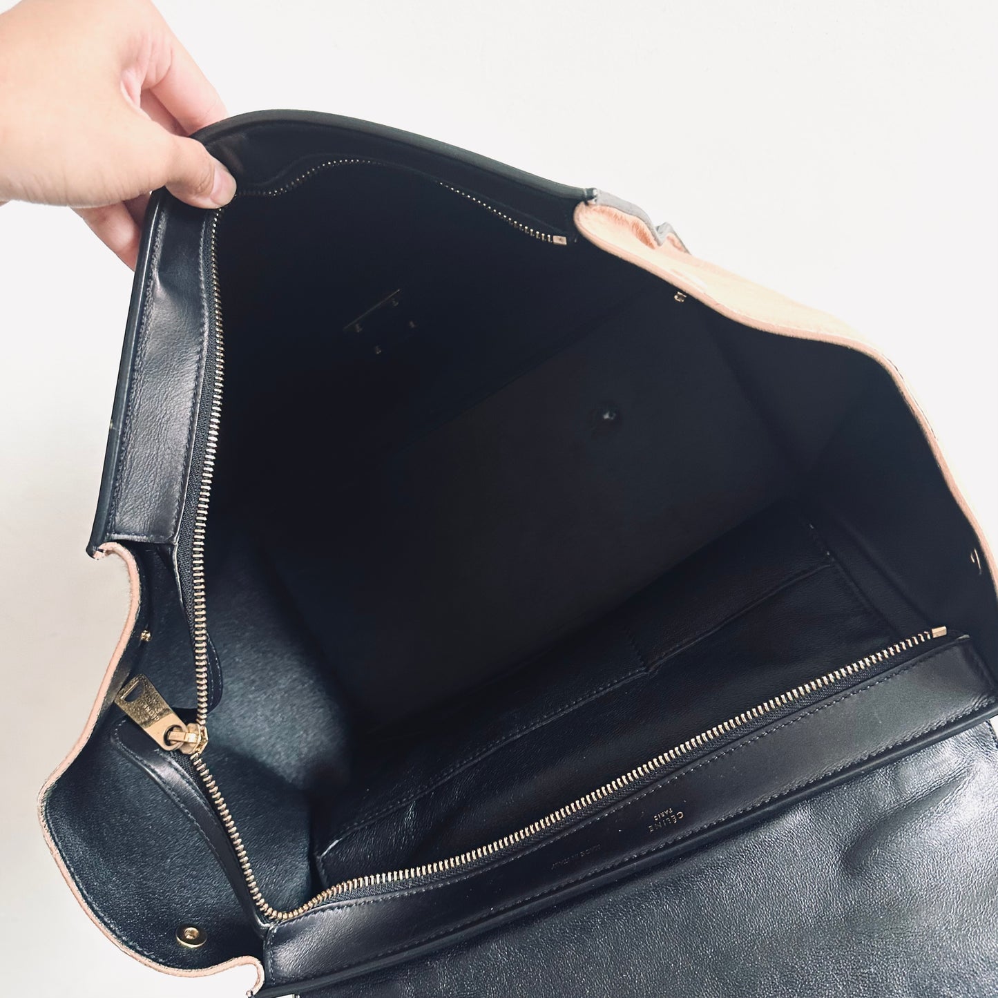 Celine Trapeze Phantom Medium Tricolour GHW Flap Top Handle Shoulder Sling Bag