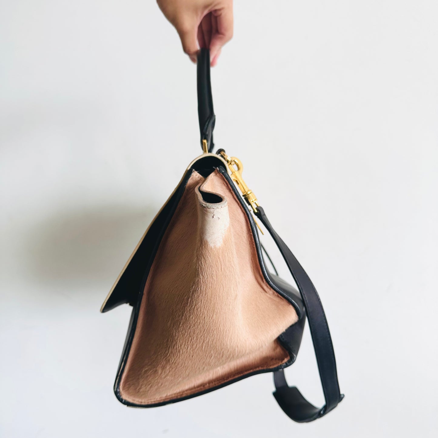 Celine Trapeze Phantom Medium Tricolour GHW Flap Top Handle Shoulder Sling Bag