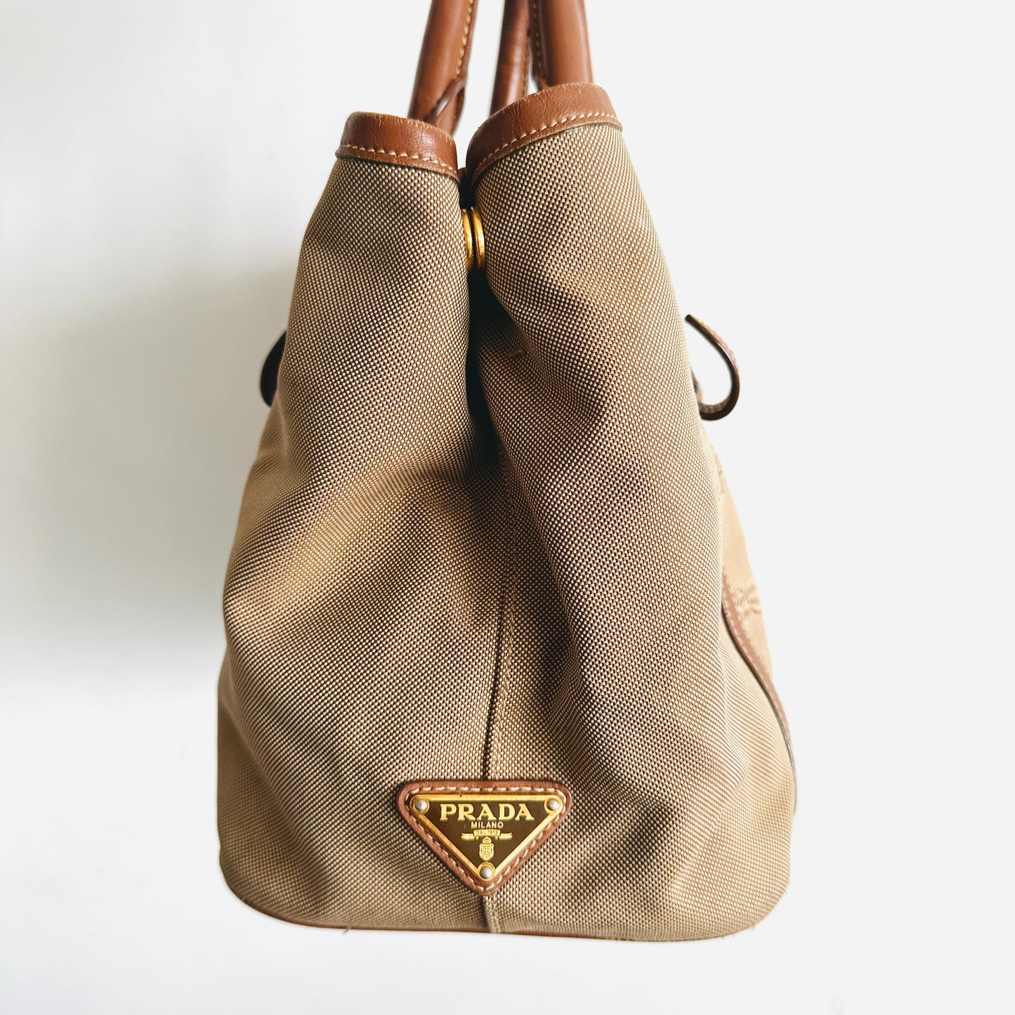 Prada Jacquard Classic Monogram Logo GHW 2-Way Shopper Shoulder Sling Tote Bag