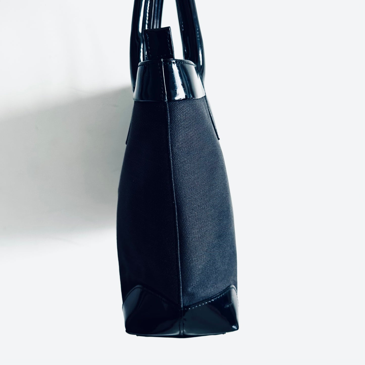 Gucci Navy Blue Web Striped Logo Structured Shopper Zip Tote Bag