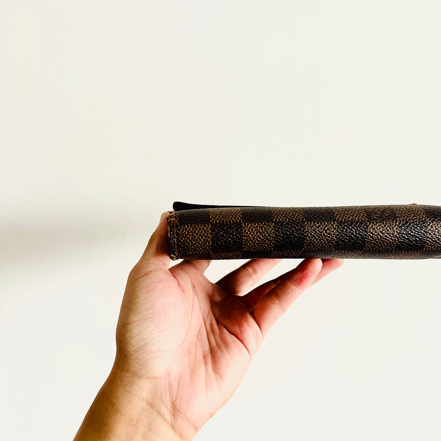 Louis Vuitton LV Porte Tresor Etui Papier Damier Ebene Monogram Logo GHW Flap Compact Wallet