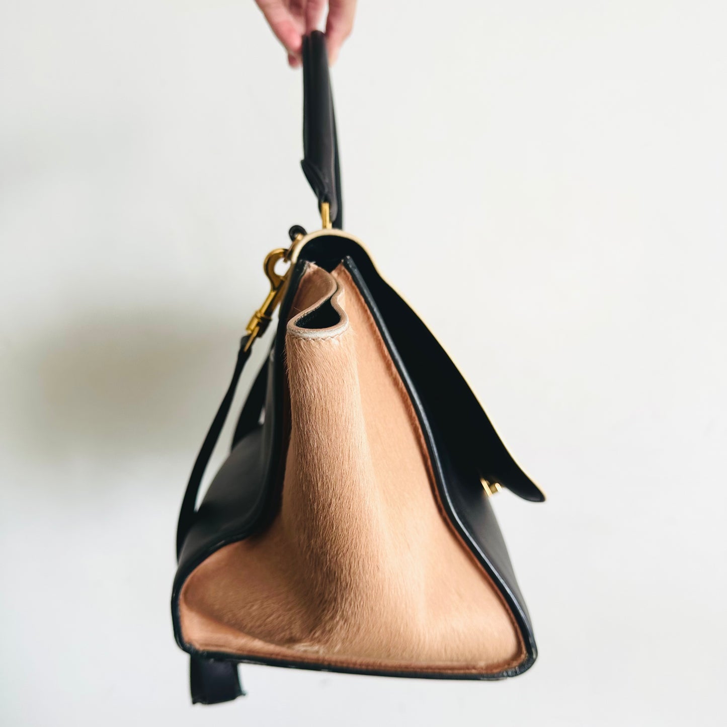 Celine Trapeze Phantom Medium Tricolour GHW Flap Top Handle Shoulder Sling Bag