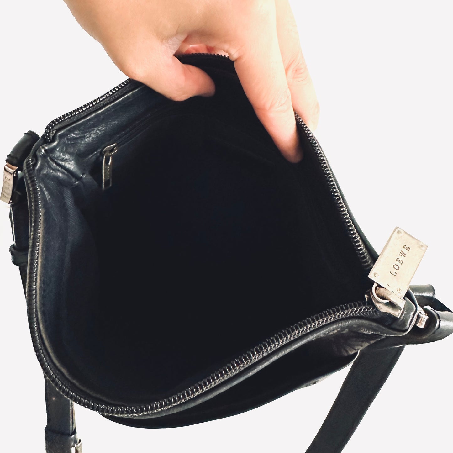 Loewe Black / Dark Brown Anagram Monogram Logo Shoulder Sling Bag