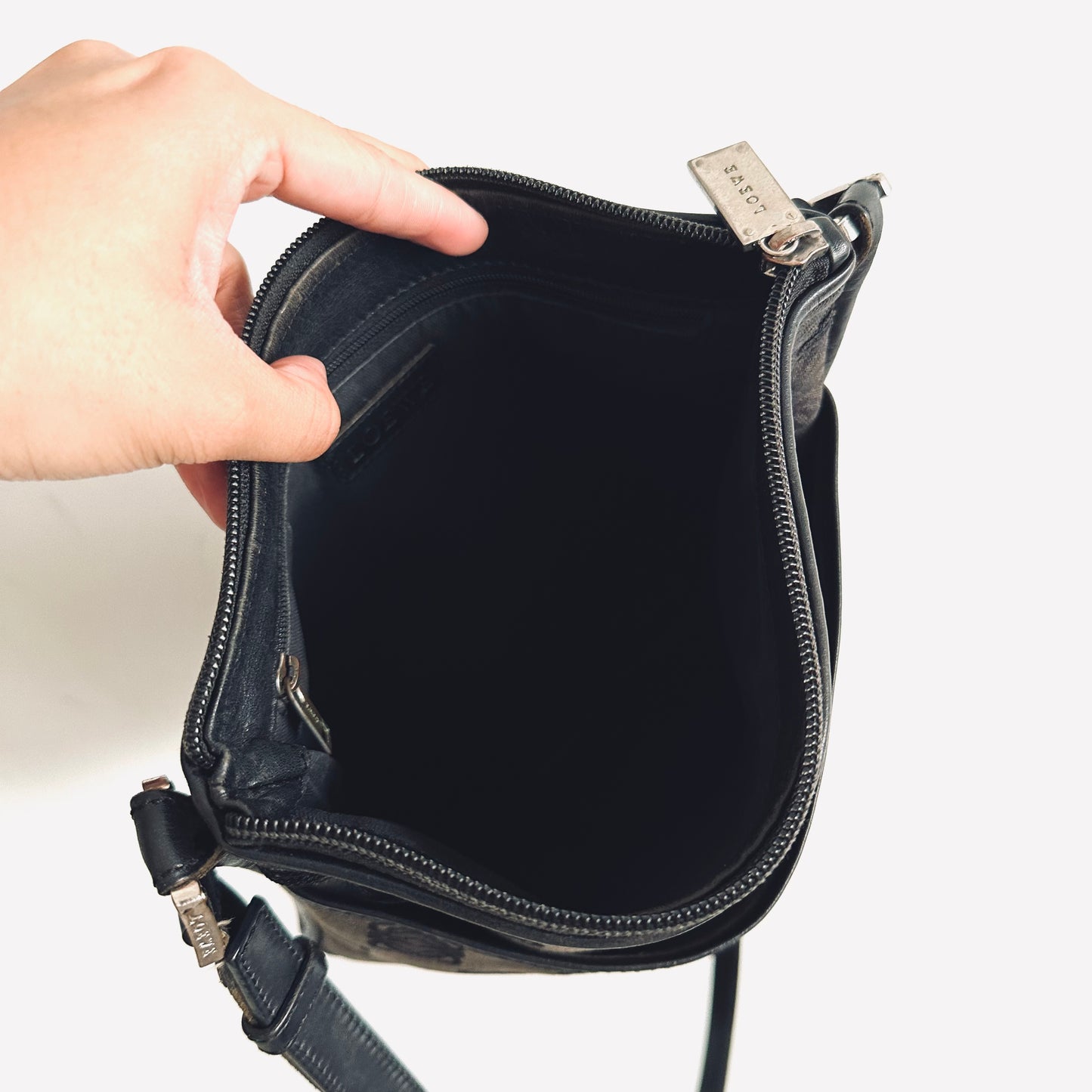 Loewe Black / Dark Brown Anagram Monogram Logo Shoulder Sling Bag