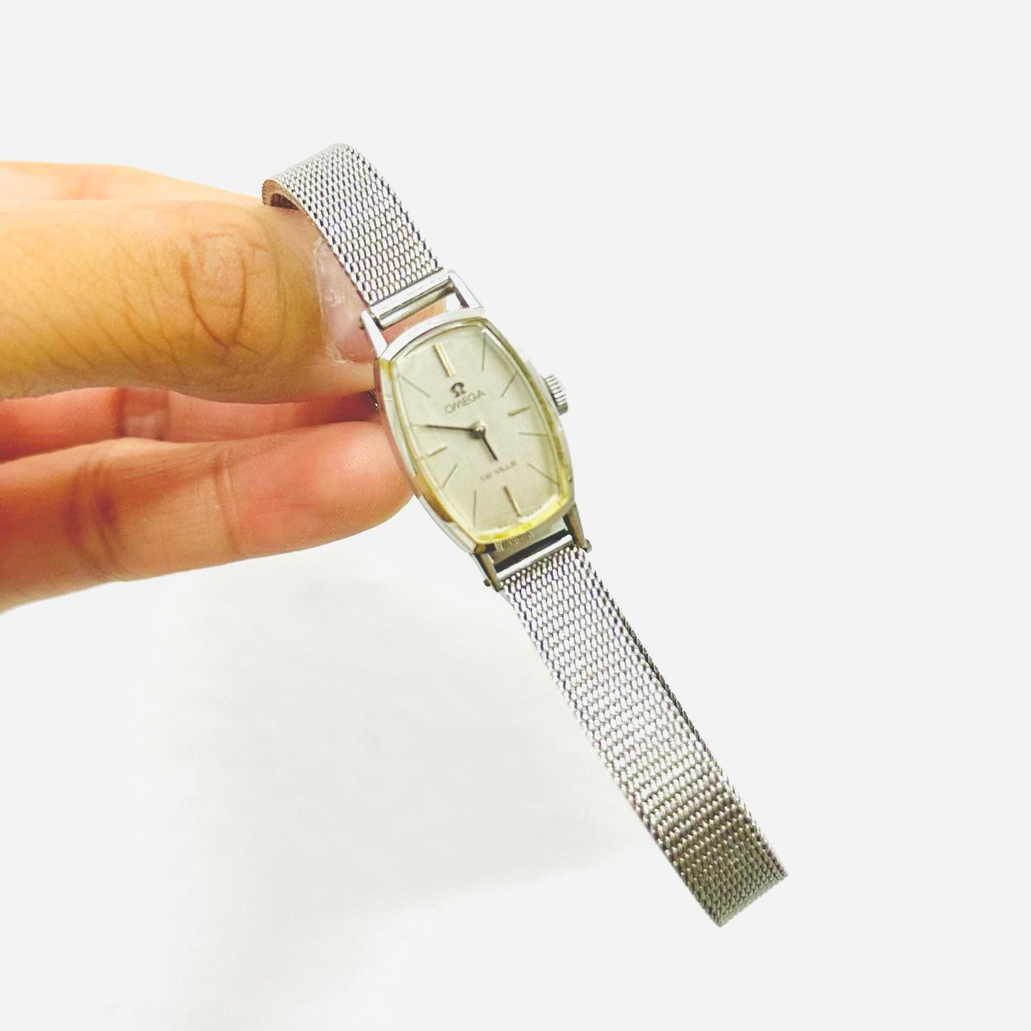 Omega De Ville Stainless Steel Rectangular Dial 14MM Vintage Watch