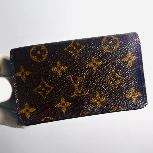 Louis Vuitton LV Monogram Logo GHW Porte Monnaie Tresor Flap Compact Wallet