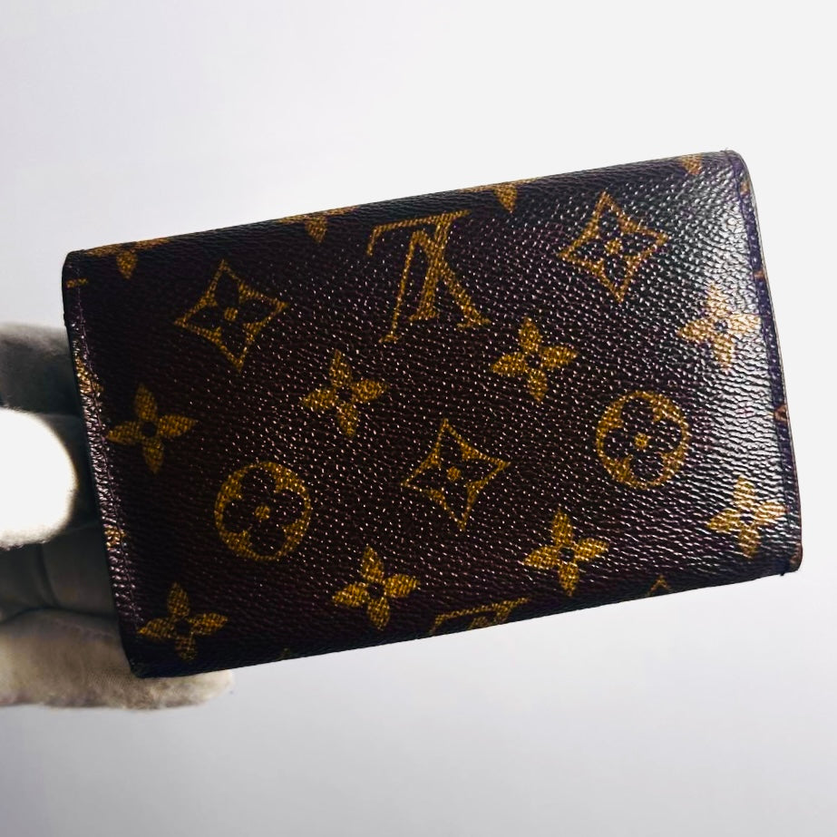 Louis Vuitton LV Monogram Logo GHW Porte Monnaie Tresor Flap Compact Wallet