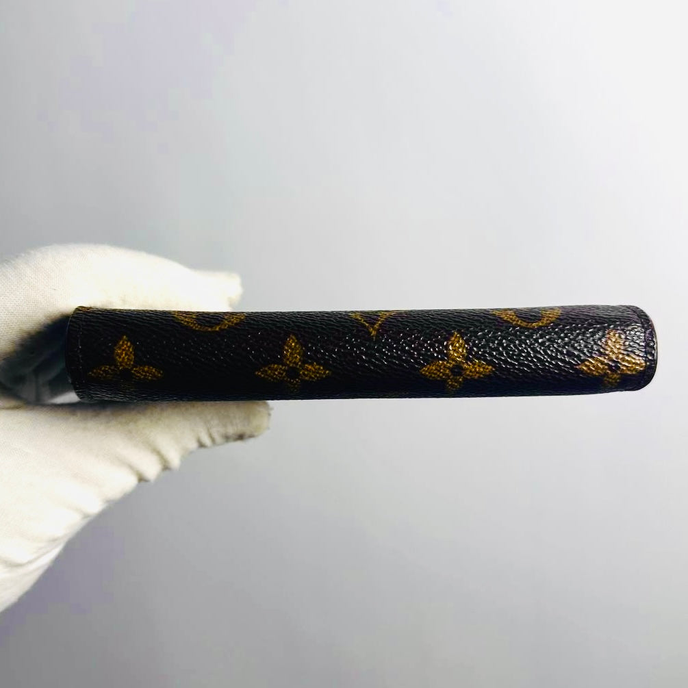 Louis Vuitton LV Monogram Logo GHW Porte Monnaie Tresor Flap Compact Wallet