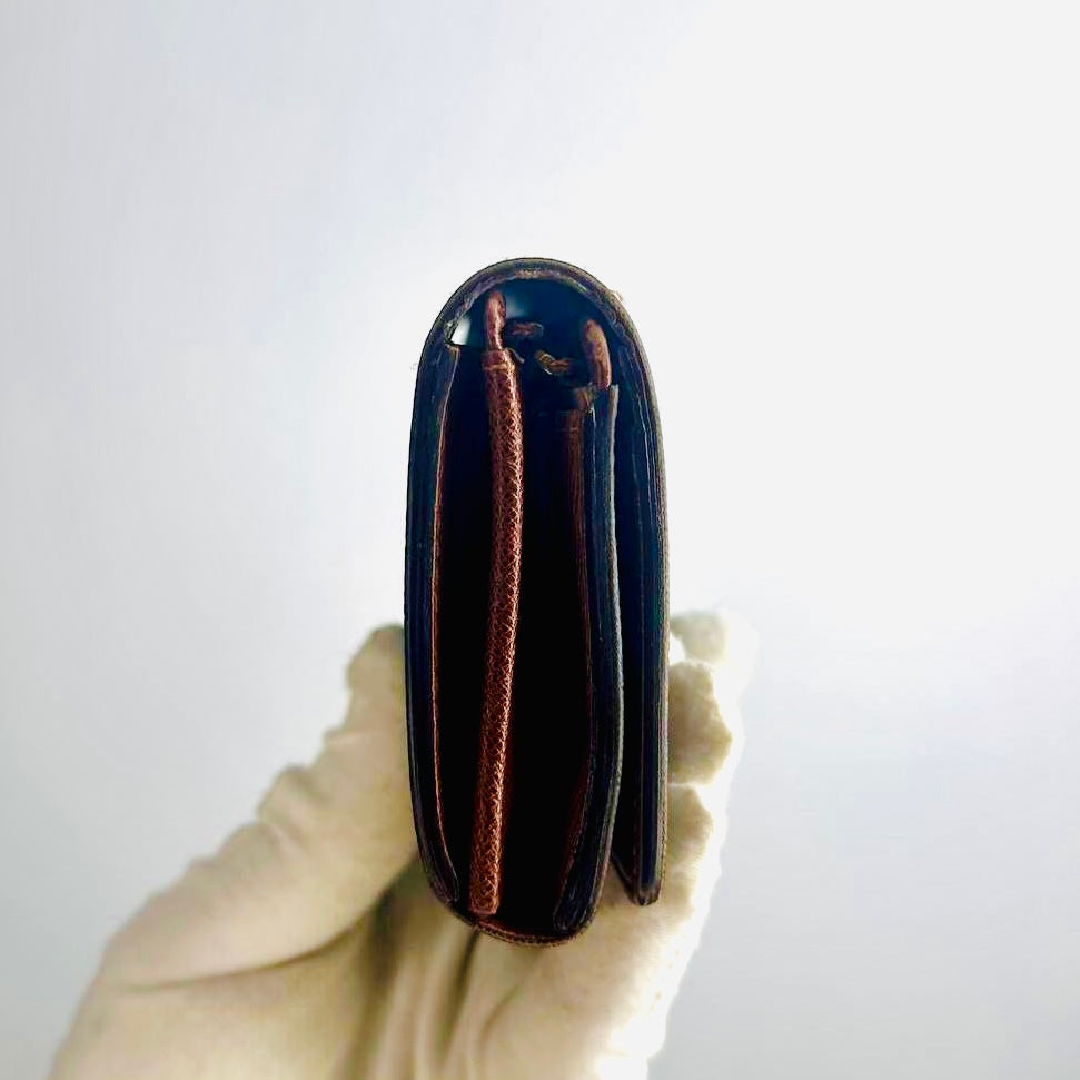 Louis Vuitton LV Monogram Logo GHW Porte Monnaie Tresor Compact Flap Wallet