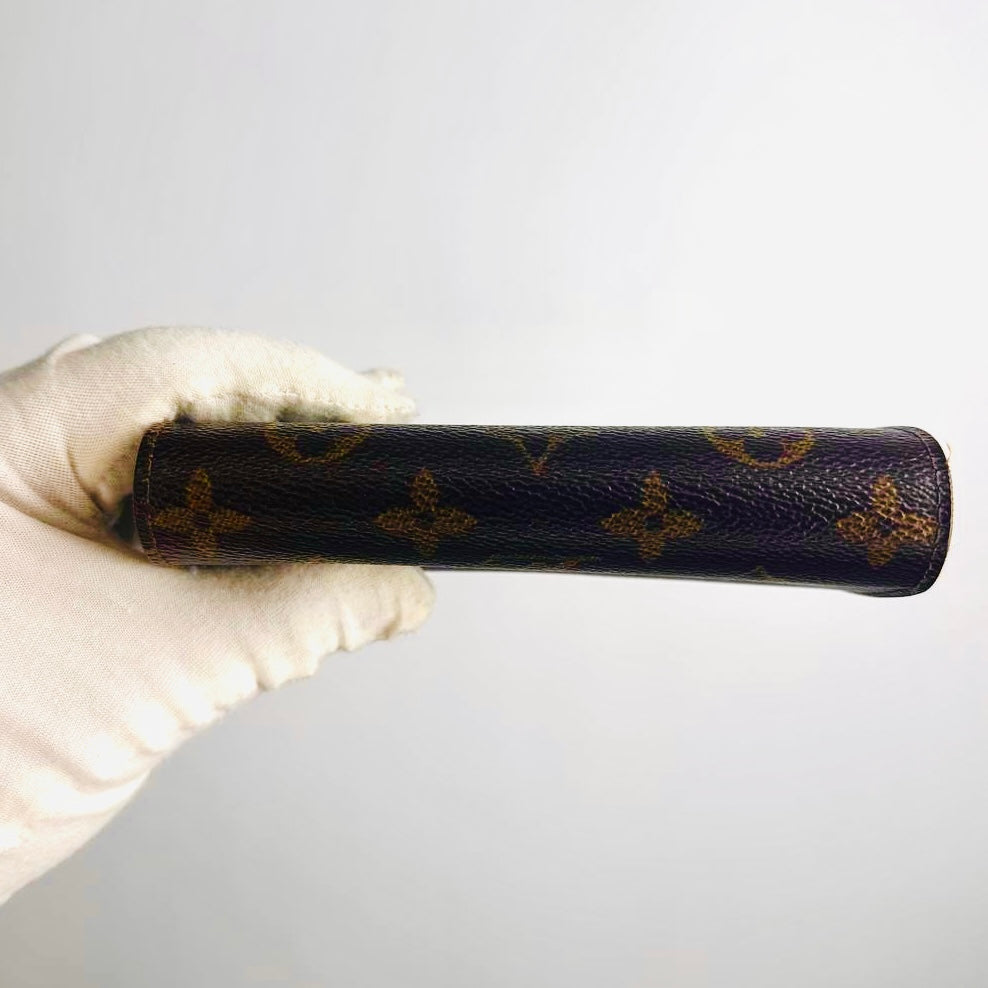 Louis Vuitton LV Monogram Logo GHW Porte Monnaie Tresor Compact Flap Wallet