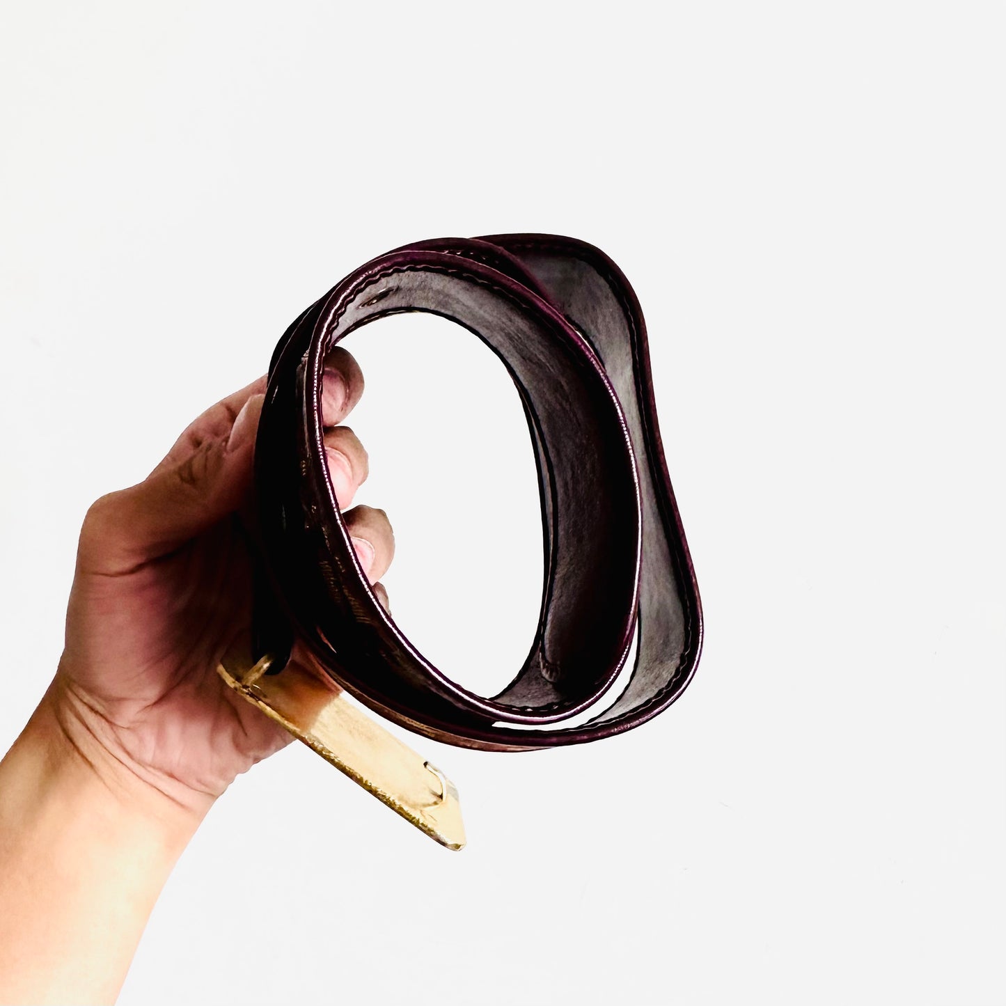 Christian Dior Maroon Red GHW Oblique Monogram Logo Iconic Classic 35MM Belt