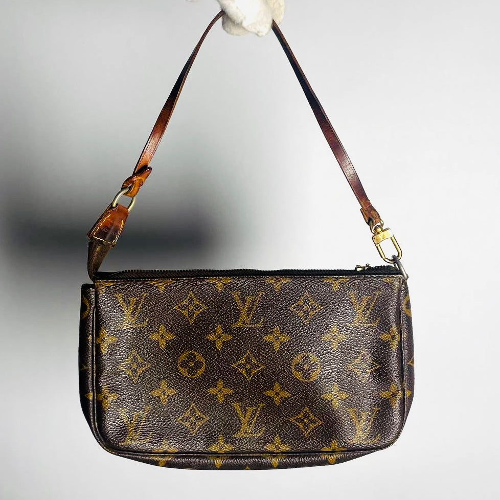 Louis Vuitton LV Monogram Logo GHW Shoulder Hobo Pochette Accessoires Accessories Bag