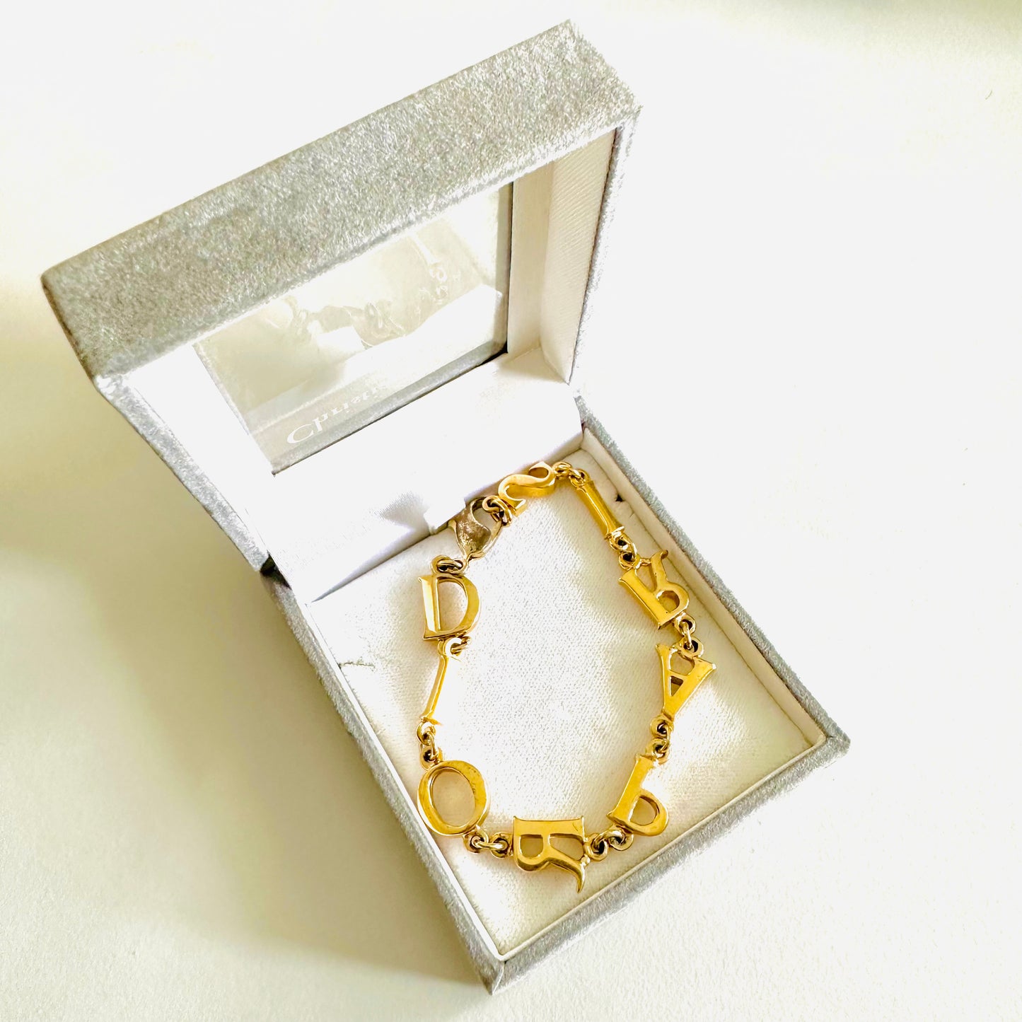 Christian Dior CD Paris Gold Chunky Classic Giant Monogram Logo Bracelet