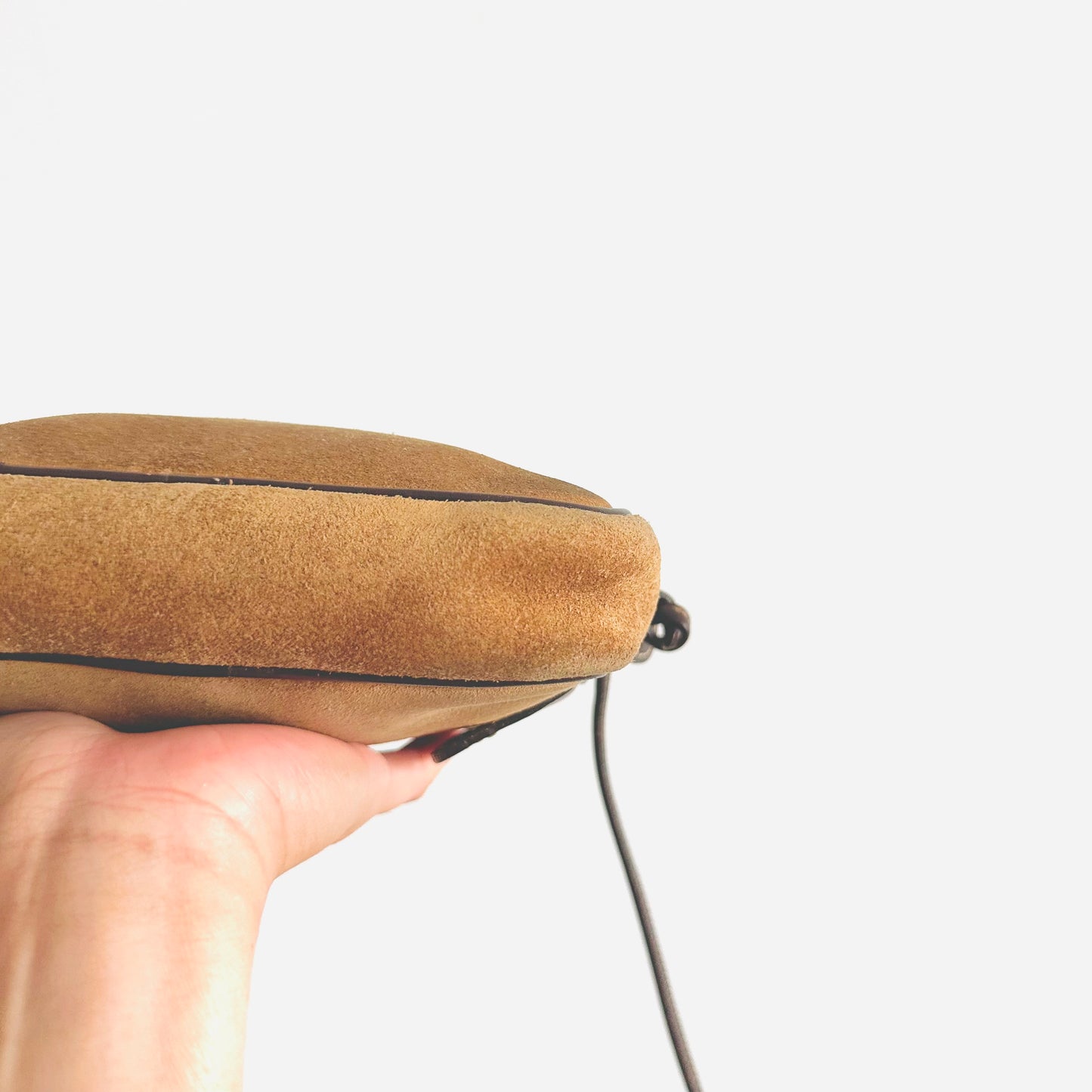 Loewe Caramel Brown GHW Suede Giant Anagram Logo Monogram Zip Shoulder Sling Bag