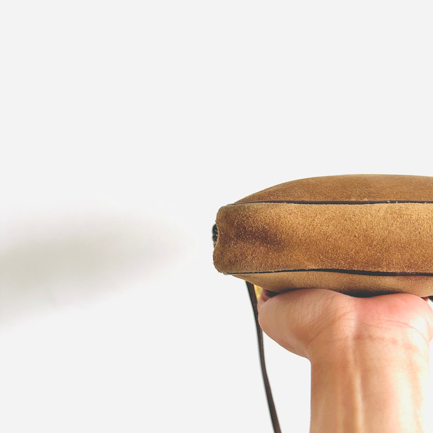 Loewe Caramel Brown GHW Suede Giant Anagram Logo Monogram Zip Shoulder Sling Bag