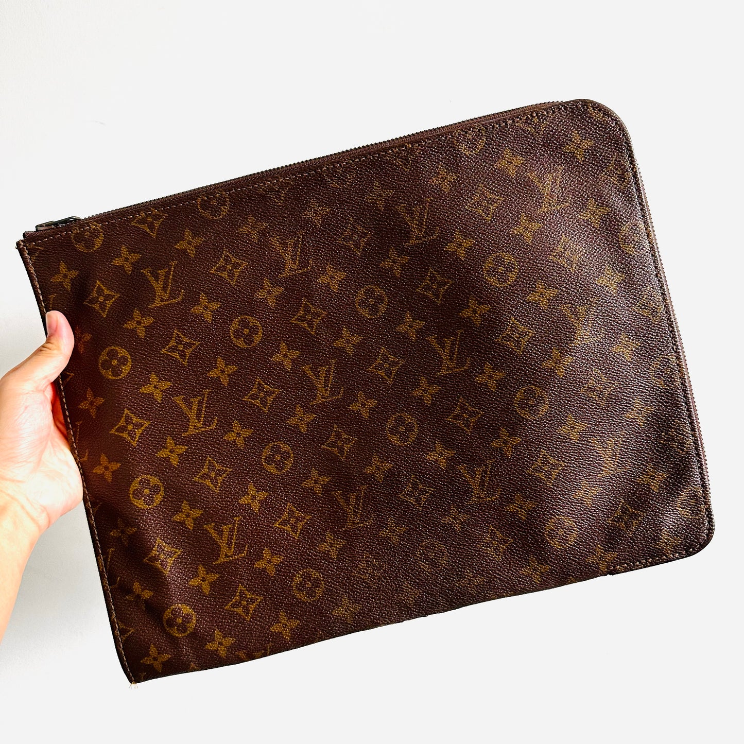Louis Vuitton LV Poche Documents 38 Monogram Logo Pouch Clutch Case