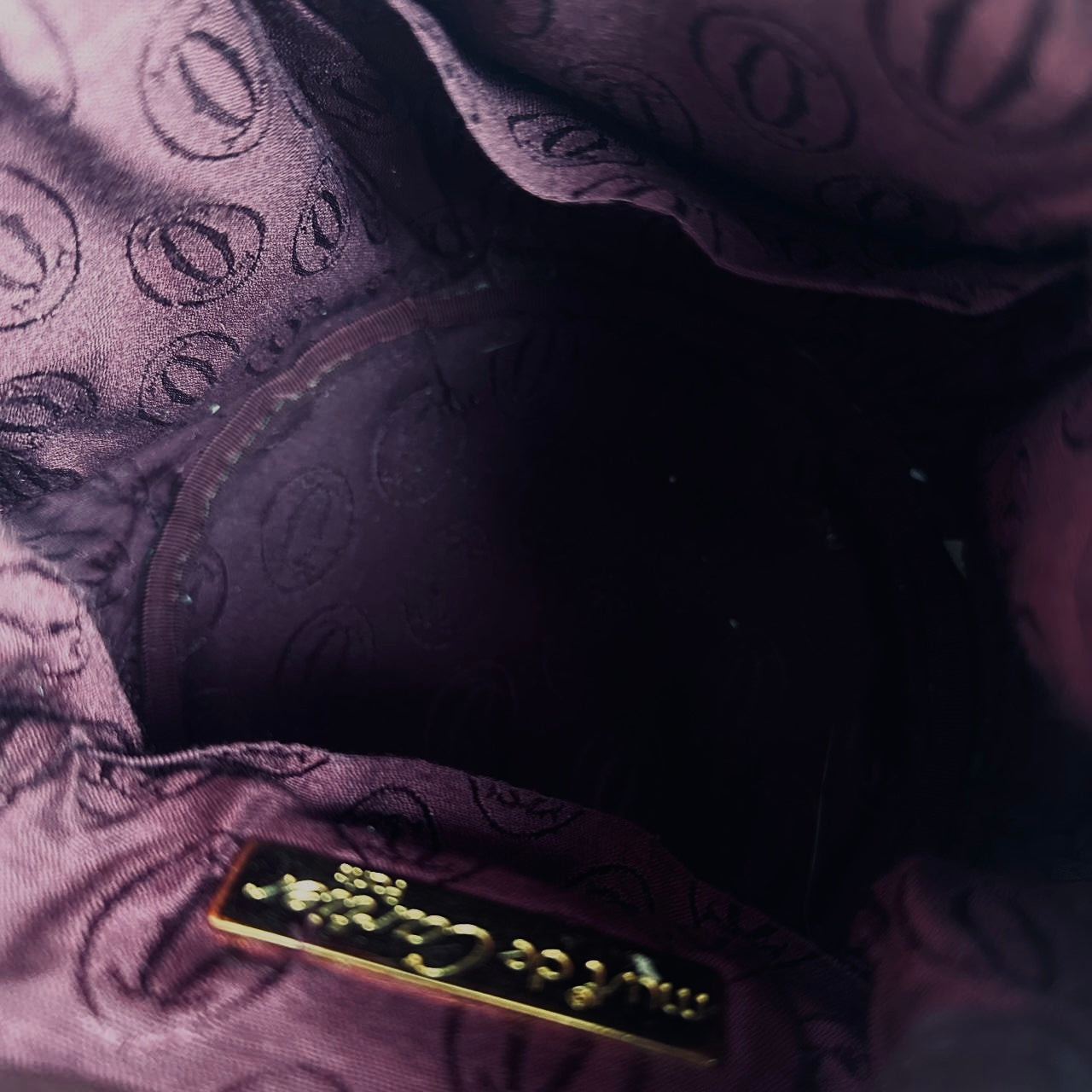 Cartier Mast / Must de Cartier Bucket Burgundy Maroon Red GHW Smooth Leather Shoulder Drawstring Bag