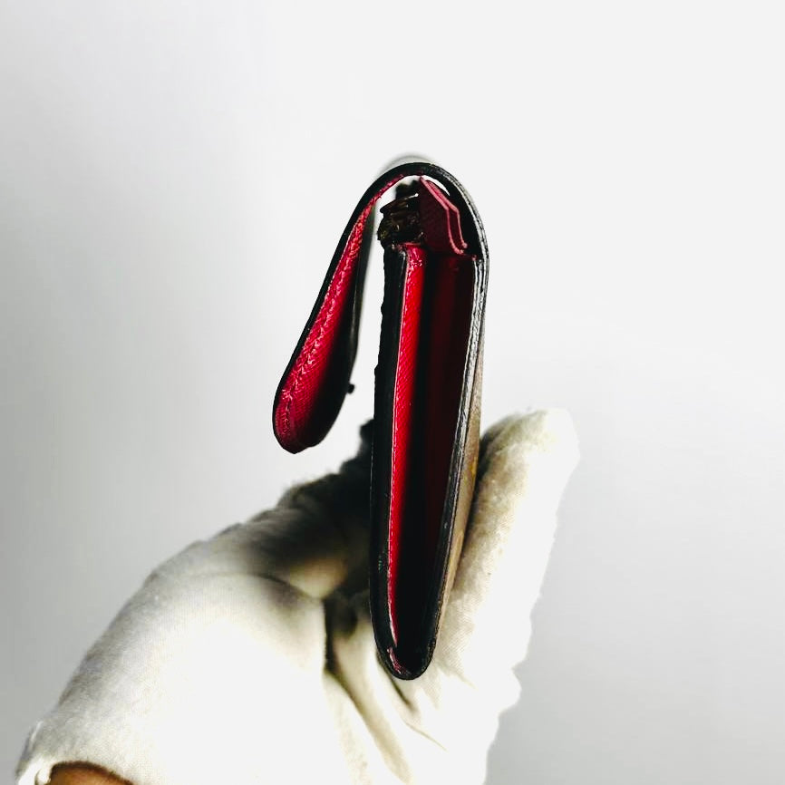 Louis Vuitton LV Emilie Monogram Logo / Pink Fuchsia GHW Flap Long Wallet