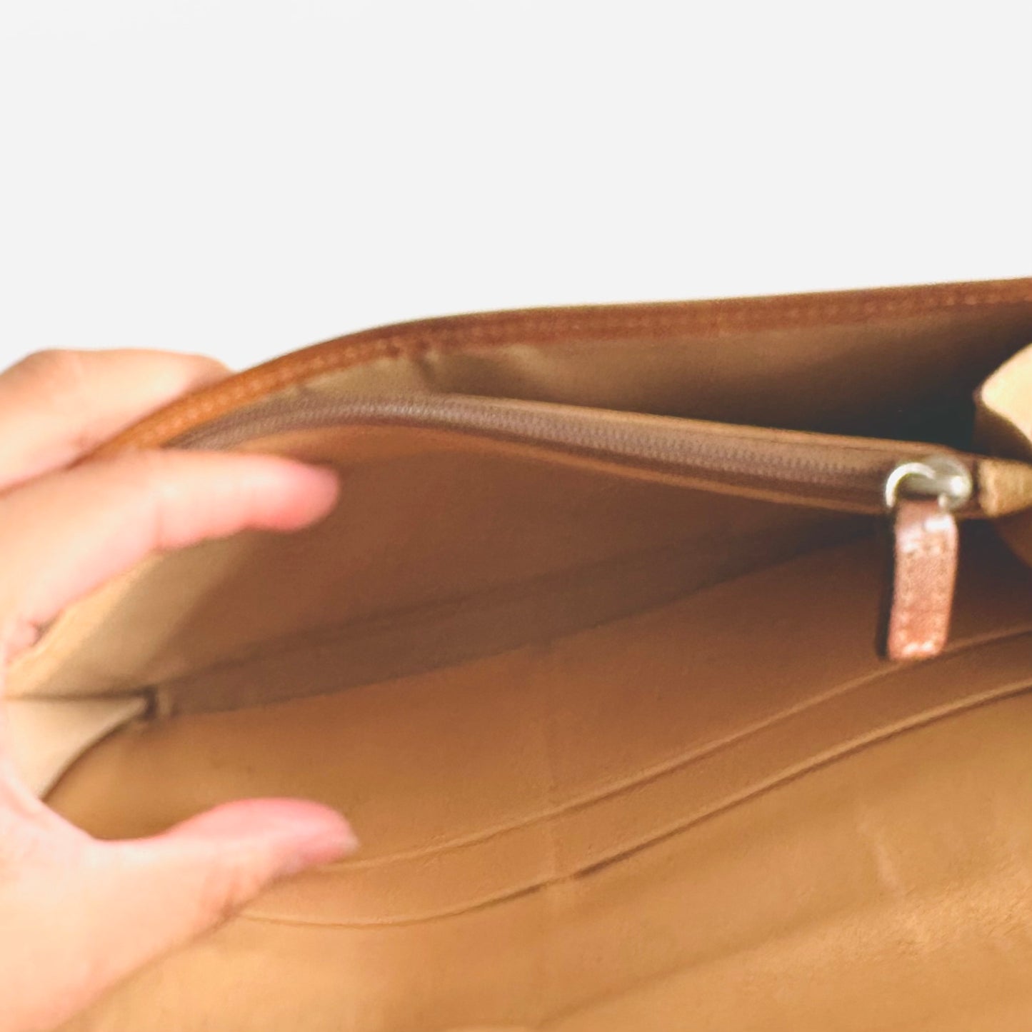 Christian Dior CD Caramel Brown Oblique Monogram Logo Flap Long Wallet