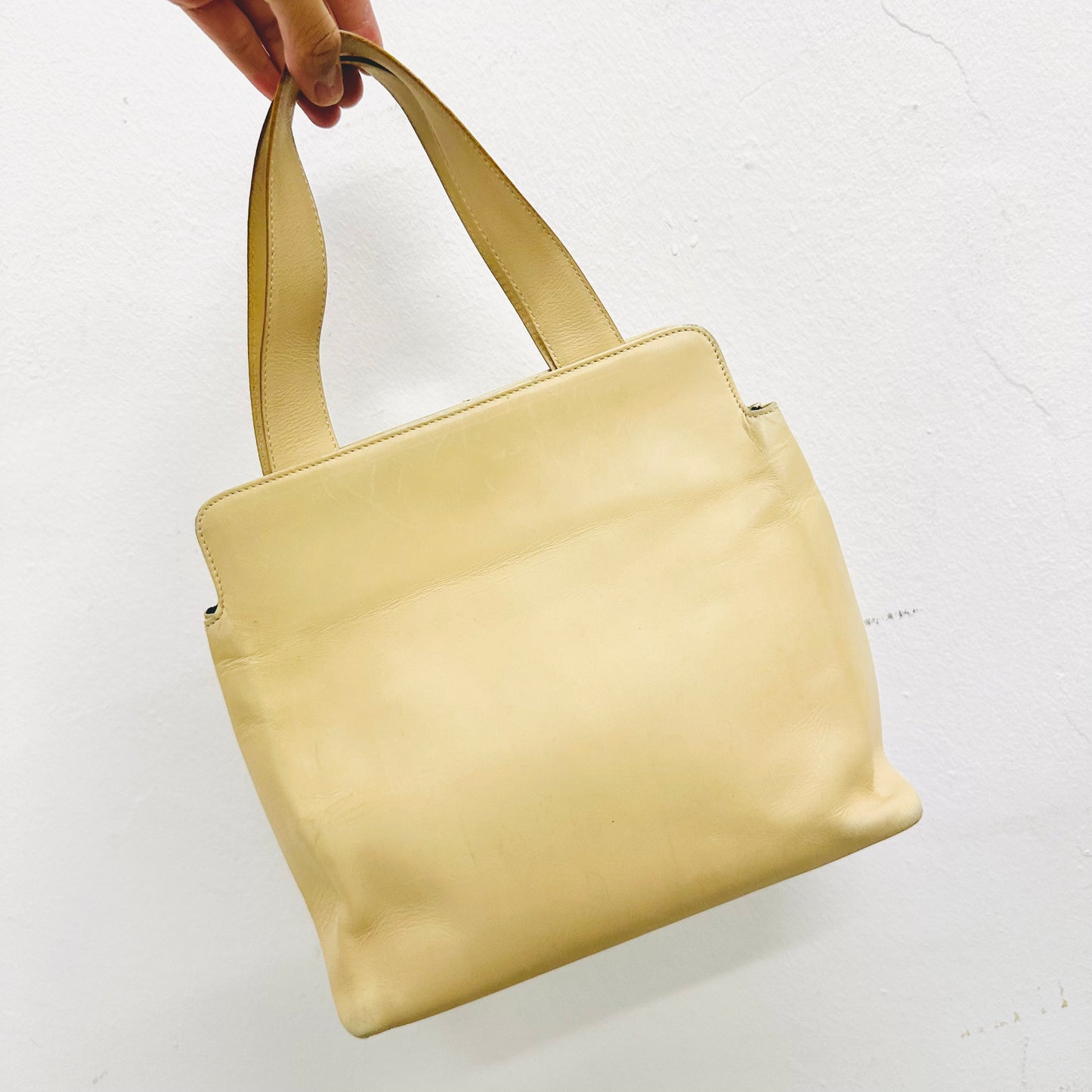 Salvatore Ferragamo Beige Gancini Monogram Logo Flap Shoulder Tote Top Handle Bag