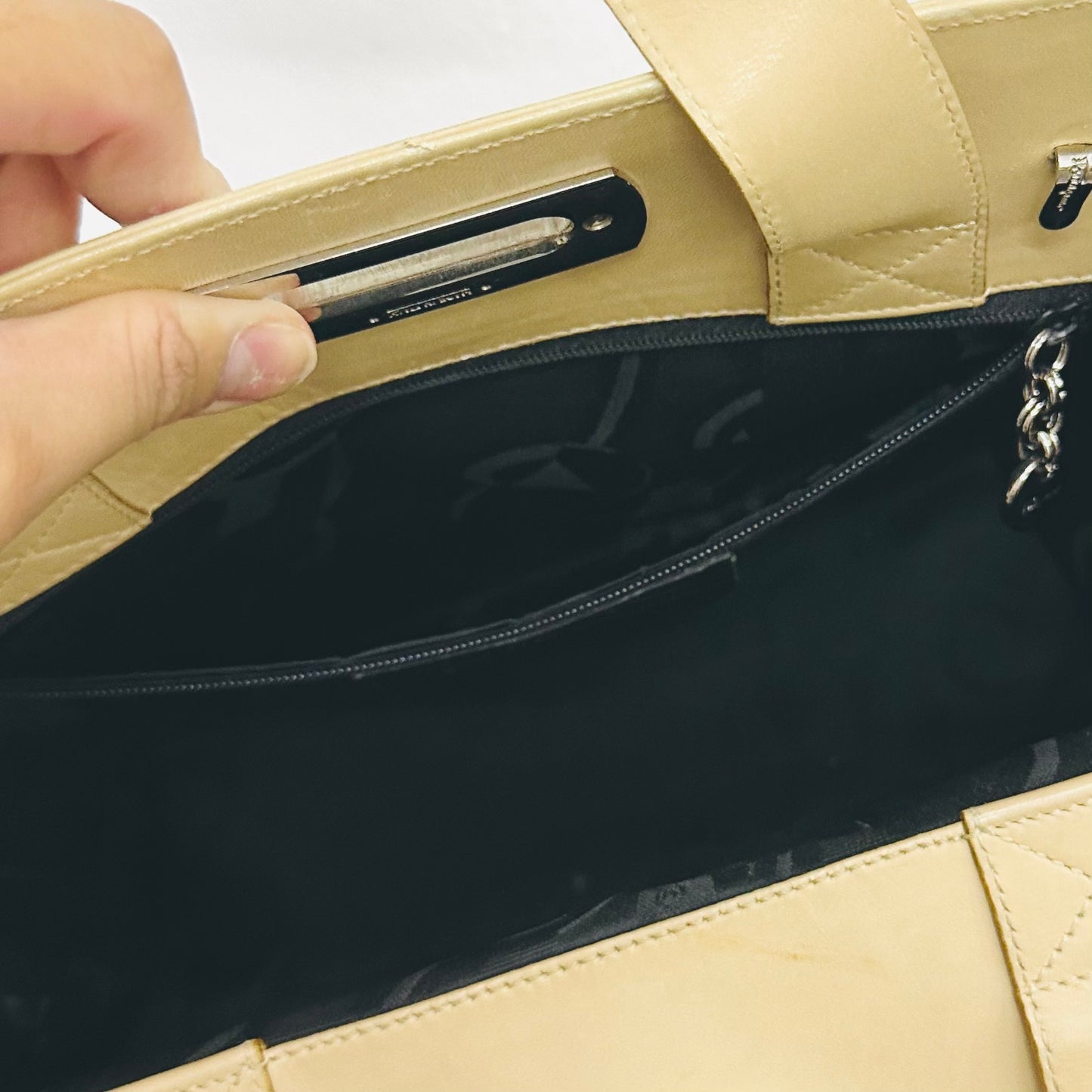 Salvatore Ferragamo Beige Gancini Monogram Logo Flap Shoulder Tote Top Handle Bag