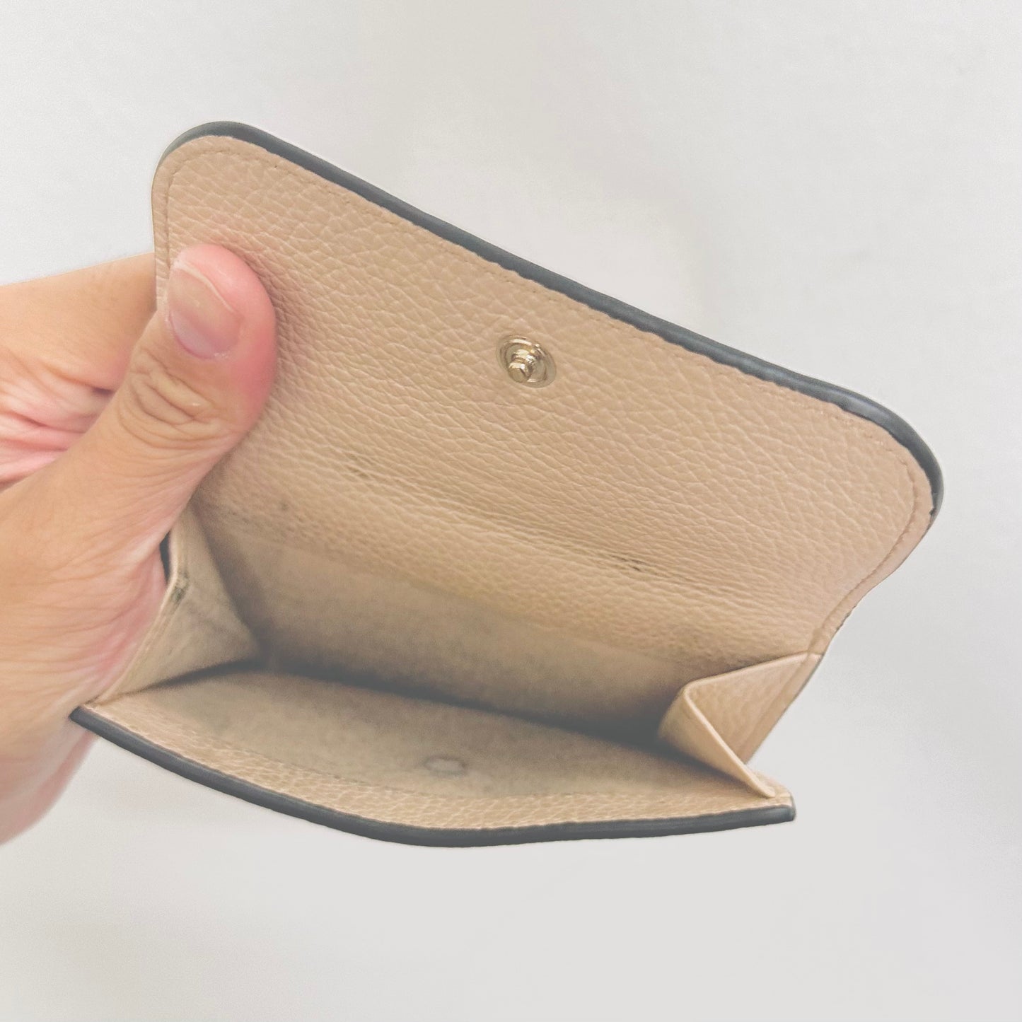 Chloe Alphabet Cement Pink GHW Leather Compact Flap Trifold Wallet