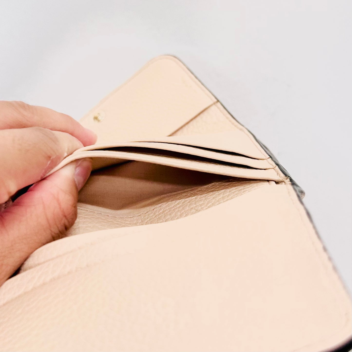 Chloe Alphabet Cement Pink GHW Leather Compact Flap Trifold Wallet